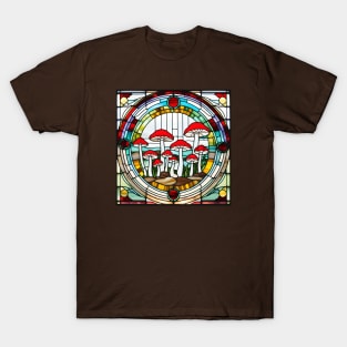 Carmine Mushroom Stained Glass T-Shirt